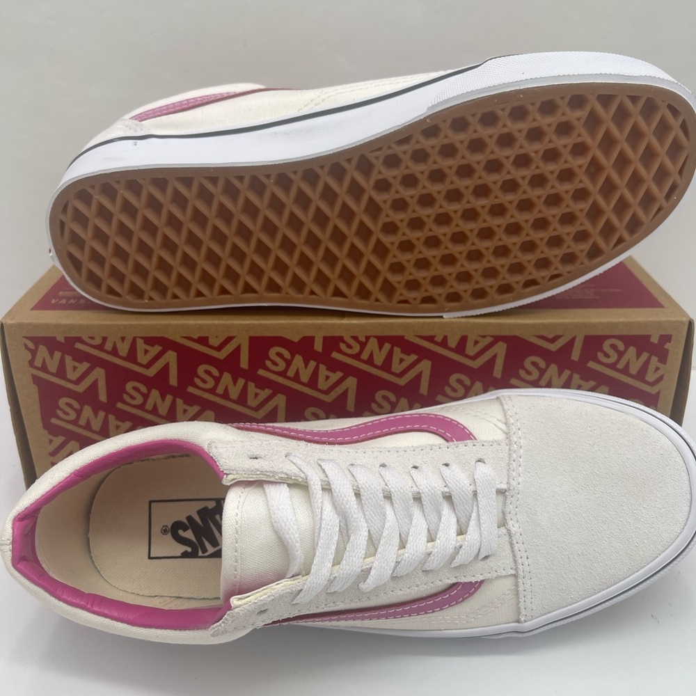 Vans Men’s Old Skool
Pop Raspberry Rose Sneakers
VN000CR5YLZ
Cream Pink Low-To - Picture 4 of 16